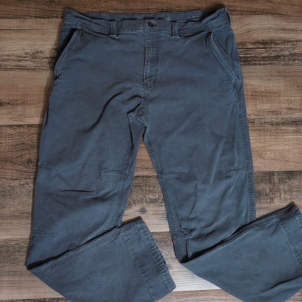 Eddie Bauer Flex Mountain Utility Pants Size 38x34 In Gray Heavyweight Canvas